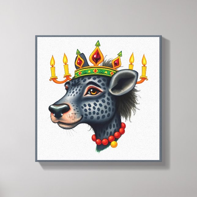 Impressão Em Tela Animais selvagens festivos Kwanzaa vibrantes em di (Frente)