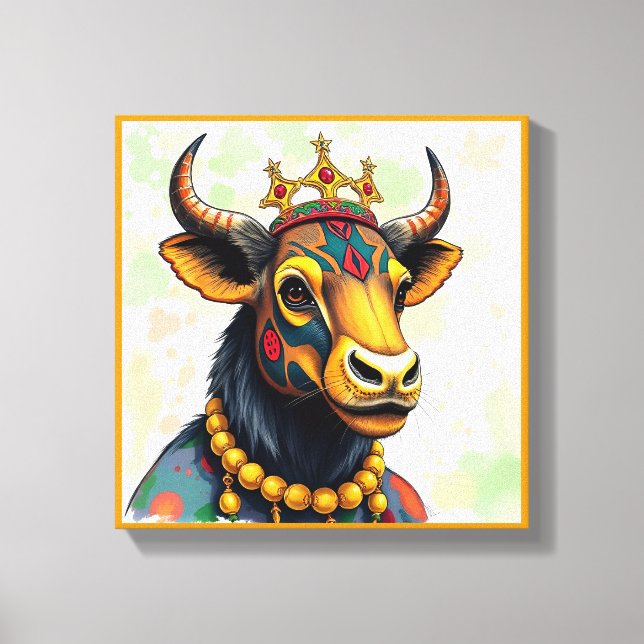 Impressão Em Tela Animais selvagens festivos Kwanzaa vibrantes em di (Frente)