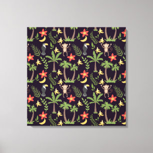 Impressão Em Tela Animais tropicais, sem descontinuidades, macacos e