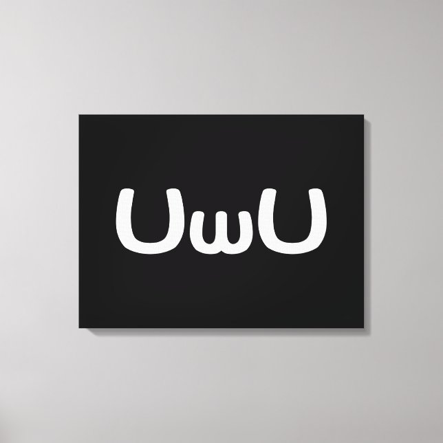 Impressão Em Tela Anime Feliz Da UwU Face Emoticon (Frente)