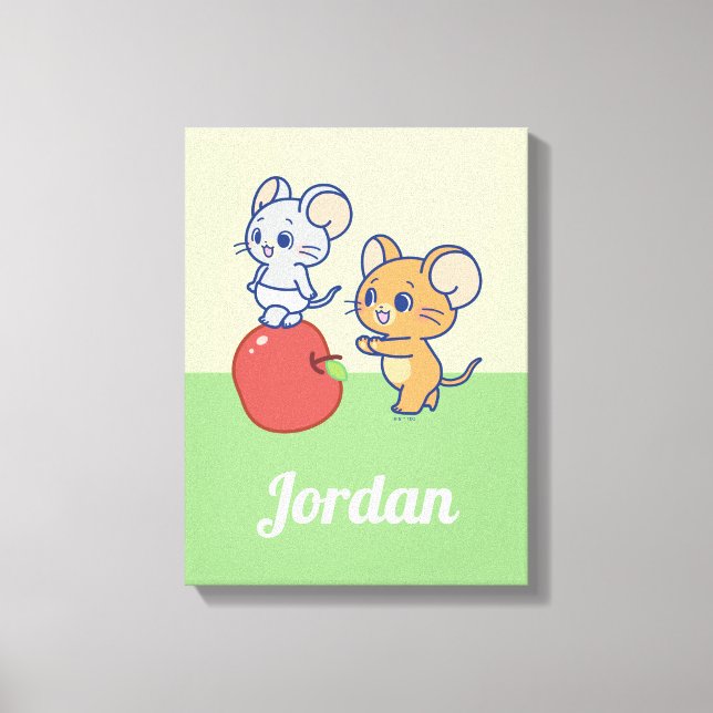 Impressão Em Tela Anime Tuffy e Jerry Apple Rolling (Frente)