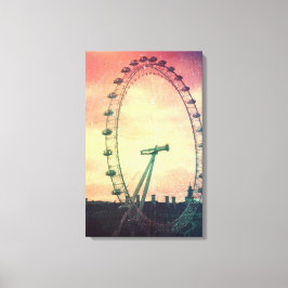 Impressão Em Tela Anitiqued London Eye no Sunrise