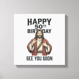 Impressão Em Tela Aniversário de 50 anos Vejo Você Em Breve Design d