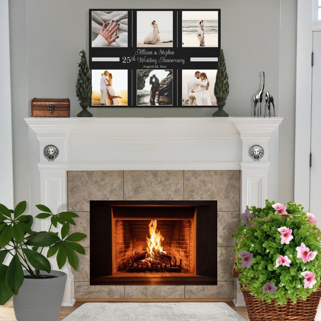 Impressão Em Tela Aniversário de Casamento com 25 de Foto Minimalist (Criador carregado)