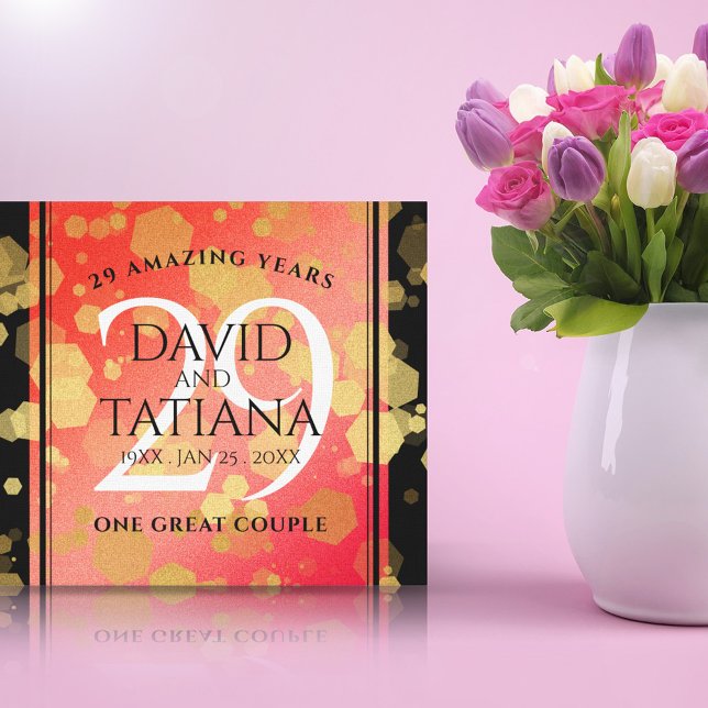 Impressão Em Tela Aniversário de Casamento da Elegante 29 Garnet (Criador carregado)