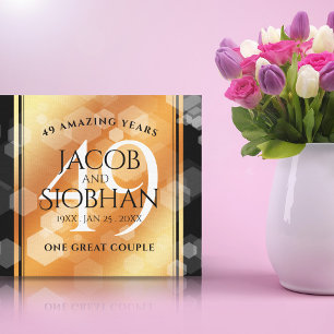 Impressão Em Tela Aniversário de Casamento de Cobre Elegante 49º