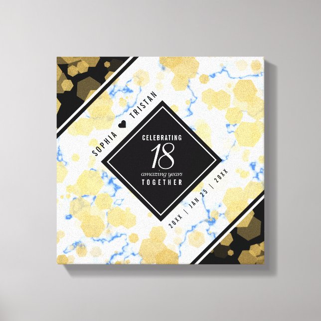 Impressão Em Tela Aniversário de Casamento de Porcelana 18 (Frente)