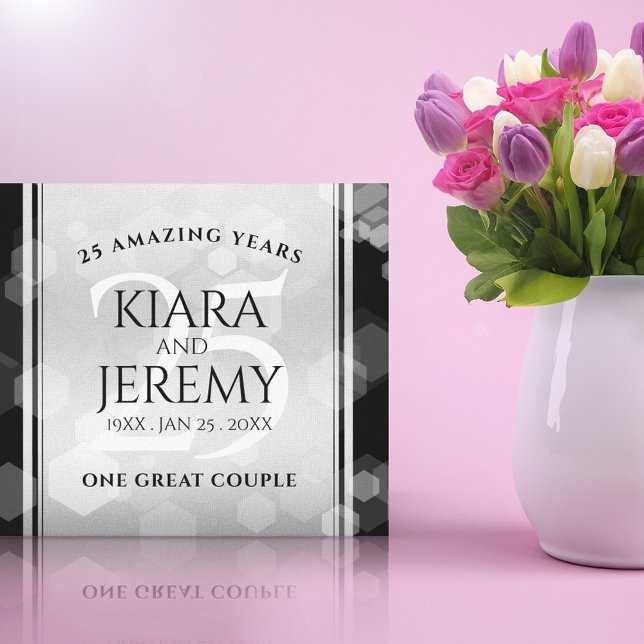 Impressão Em Tela Aniversário de Casamento do 25 Silver Elegante (Criador carregado)