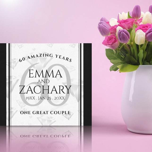 Impressão Em Tela Aniversário de Casamento do Elegante 60º Diamond (Criador carregado)