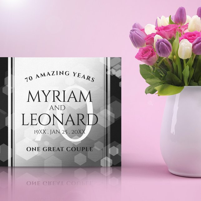 Impressão Em Tela Aniversário de Casamento do Platinum 70 Elegante (Criador carregado)