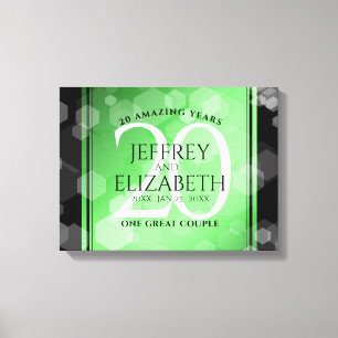 Impressão Em Tela Aniversário de Casamento Elegante 20 Emerald