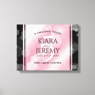 Impressão Em Tela Aniversário de Casamento Elegante 5 Rosa Quartz