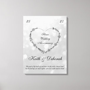 Impressão Em Tela Aniversário de prata customizável