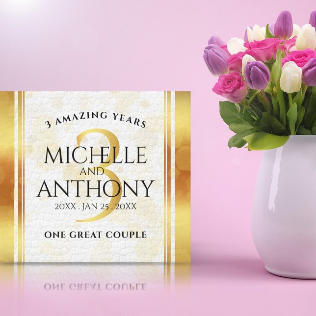 Impressão Em Tela Aniversário do Casamento de Couro do Elegante (Elegant 3rd Leather Wedding Anniversary Canvas Wrap Cover Photo.)