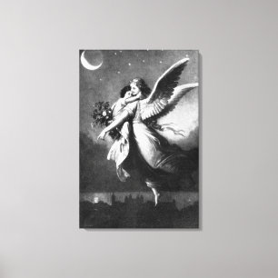 Impressão Em Tela Anjo da Guarda à Noite