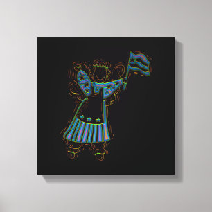 Impressão Em Tela Anjo Patriótico