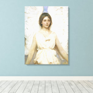 Impressão Em Tela Anjo por Abbott Thayer, Arte Fina Vitoriana Antiga