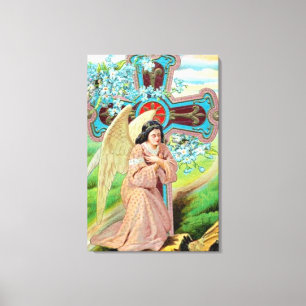 Impressão Em Tela Anjo Rezando
