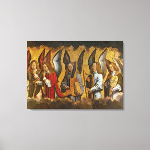 Impressão Em Tela Anjos que jogam instrumentos musicais