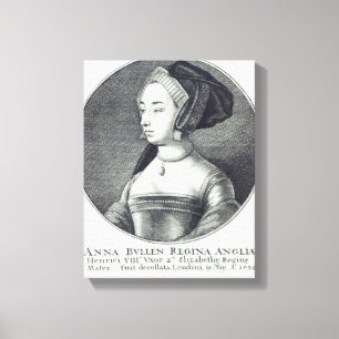 Impressão Em Tela Anne Boleyn, gravada por Wenceslaus Hollar, 1649