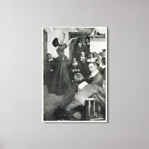 Impressão Em Tela Anne Hutchinson pregando em sua casa em Boston