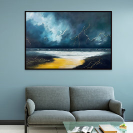 Impressão Em Tela Antes da Tempestade – Paisagem Marítima Abstrata