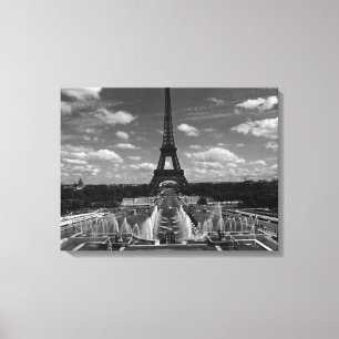 Impressão Em Tela Antigo França Paris Fontes Torre Eiffel