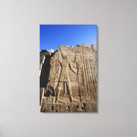 Antigos hieróglifos na parede, Templo de Karnak,