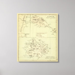 Impressão Em Tela Antígua litografou o mapa