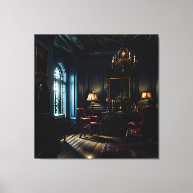 Impressão Em Tela Antiguidades de Mansão Dentro gótica (Frente)