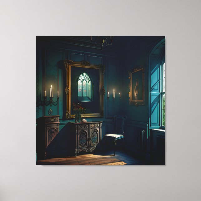 Impressão Em Tela Antiguidades Gótica de Mansão de Dentro 8 (Frente)