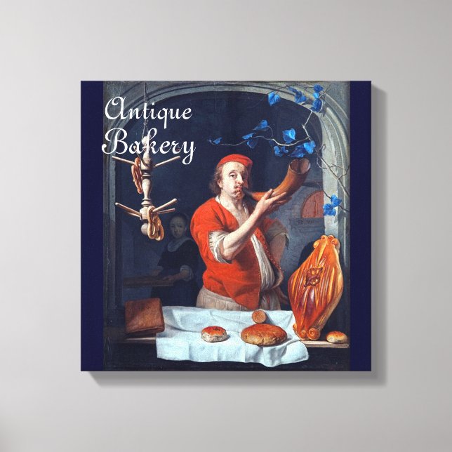 IMPRESSÃO EM TELA ANTIQUE OVEN BAKER, COMPRO DE PÃO DE BAKERY (Frente)