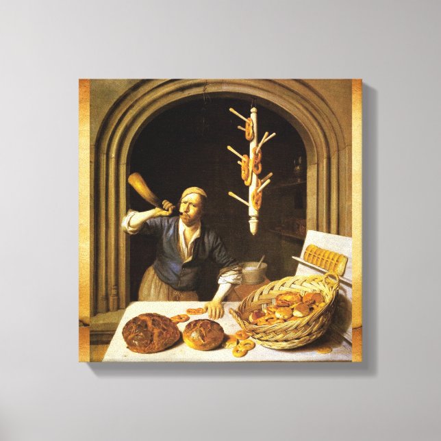 IMPRESSÃO EM TELA ANTIQUE OVEN BAKER, COMPRO DE PÃO DE BAKERY (Frente)