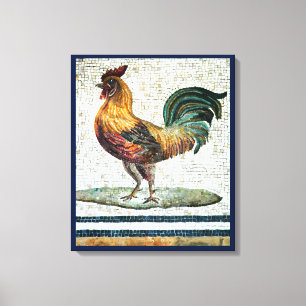 IMPRESSÃO EM TELA ANTIQUE ROMAN MOSAICS / ROOSTER