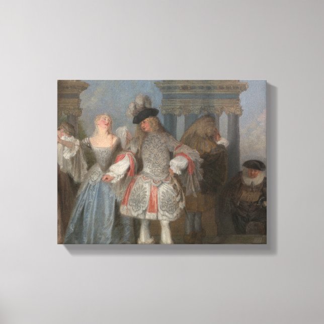 Impressão Em Tela Antoine Watteau - Os Comediantes Franceses (Frente)