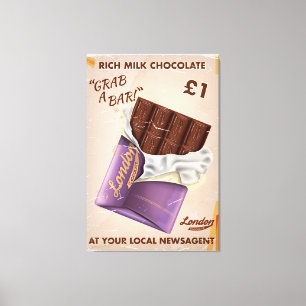 Impressão Em Tela Anúncio britânico do chocolate do vintage