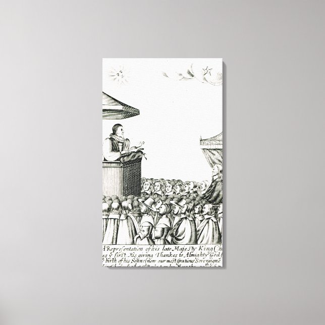 Impressão Em Tela Anúncio do Nascimento do Filho de Charles I (Frente)