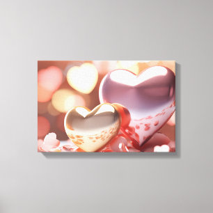 Impressão Em Tela Aparência "Metálica" Dourado, Prata e Dourado Rosa