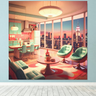 Impressão Em Tela Apartamento Penthouse Futurista Atômico