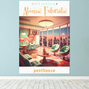 Impressão Em Tela Apartamento Penthouse Futurista Atômico