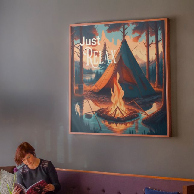 Impressão Em Tela Apenas relaxe | Temas de acampamento | Arte Digita (Criador carregado)