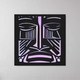 Impressão Em Tela Apenas um Pequeno Tiki Preto e Roxo