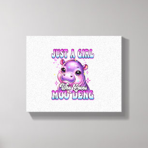 Impressão Em Tela Apenas uma garota que ama Moo Deng Cute Baby hipop