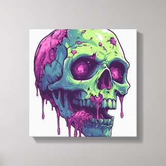 Impressão Em Tela Apocalipse da Caveira Zumbi