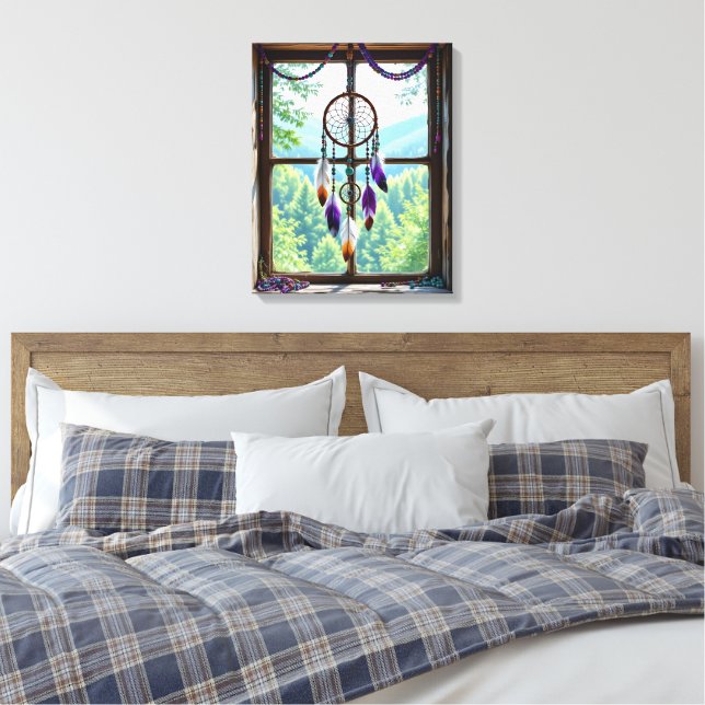 Impressão Em Tela Apoiante de Sonhos na Janela | Arte Boho (Insitu(Quarto))