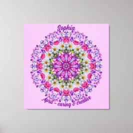 Impressão Em Tela April Birth Flower Personalizada Daisy Mandala Art