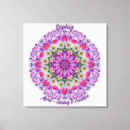 Impressão Em Tela April Birth Flower Personalizada Daisy Mandala Art