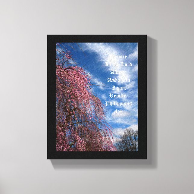 Impressão Em Tela April Sky com Philippians 4:4 (Frente)