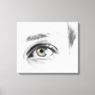 Impressão Em Tela Aproximação dos olhos humanos