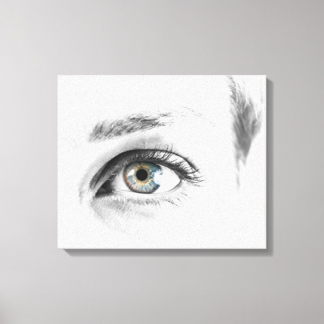 Impressão Em Tela Aproximação dos olhos humanos (Frente)